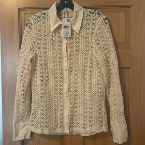 Crochet button down, never worn